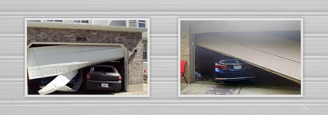 Repair Commercial Garage Door Got Hit By A Car in Galesburg, Illinois